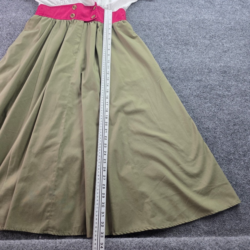 Vintage Midi Dress Colorblock Pockets Retro Womens cottage core Disney Hand Sewn - Picture 10 of 11